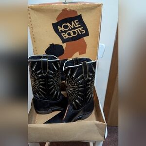 ACME Black and Gold Starburst Boots